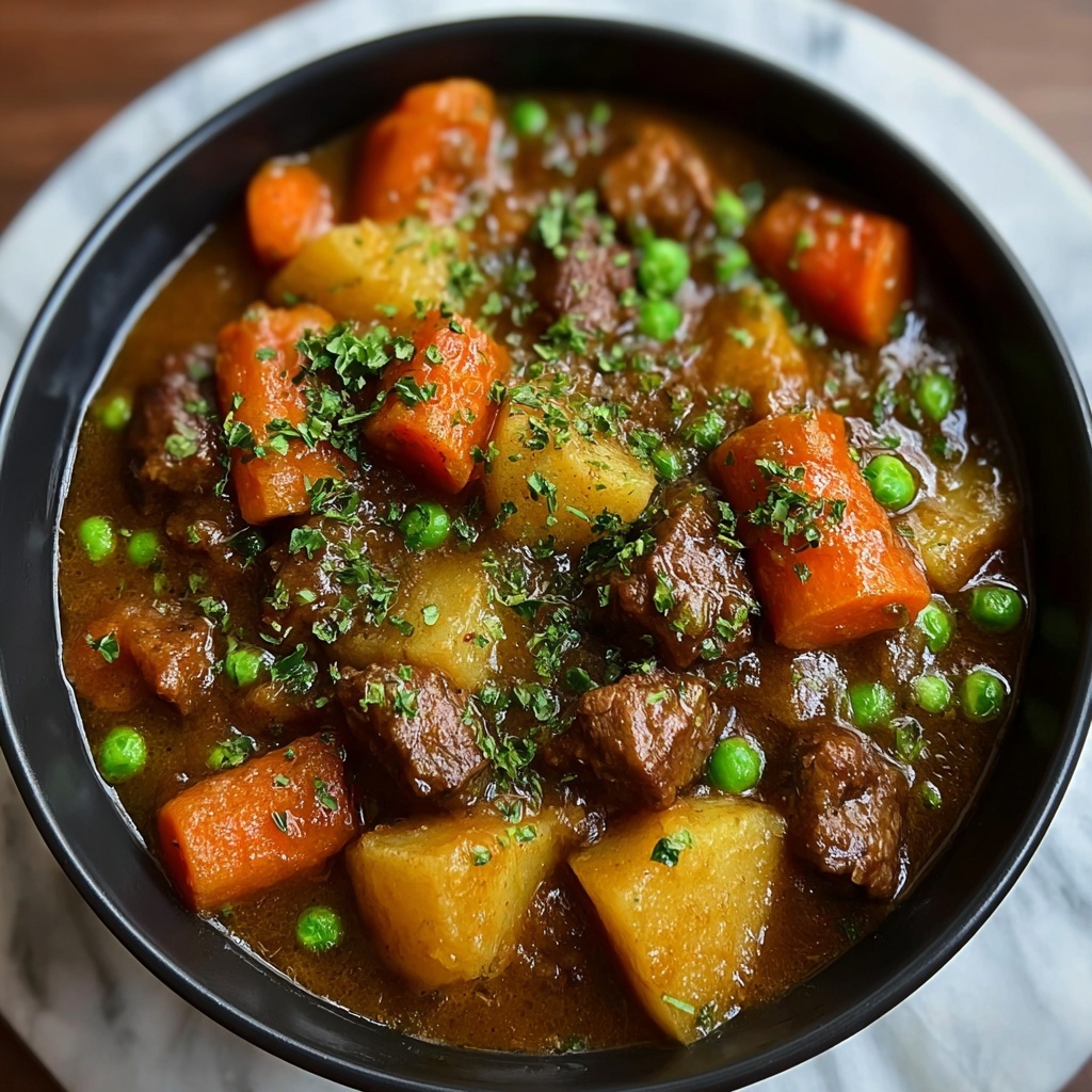 Hearty Homemade Beef Stew with Vegetables and Red Wine Recipe - Recipe Image