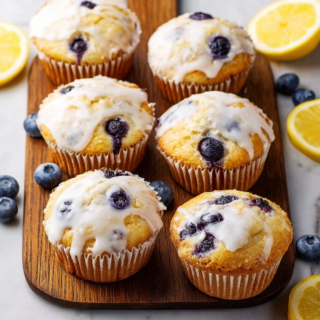 Blueberry Lemon Muffins with Bright Lemon Glaze Recipe - Recipe Image