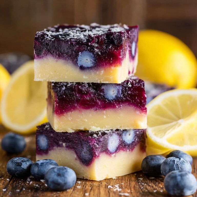 Lemon Blueberry Blondies with Blueberry Lemon Glaze Recipe