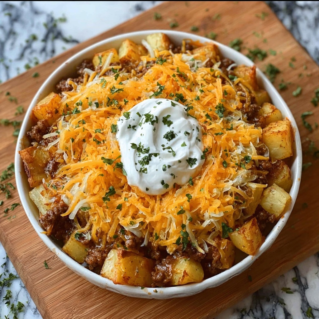Loaded Cheesy Taco Potatoes Recipe - Recipe Image