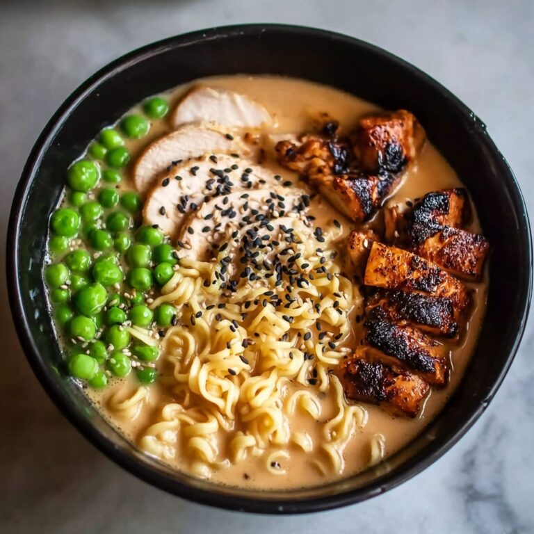 Fiery Chicken Ramen with Creamy Garlic Sauce Recipe