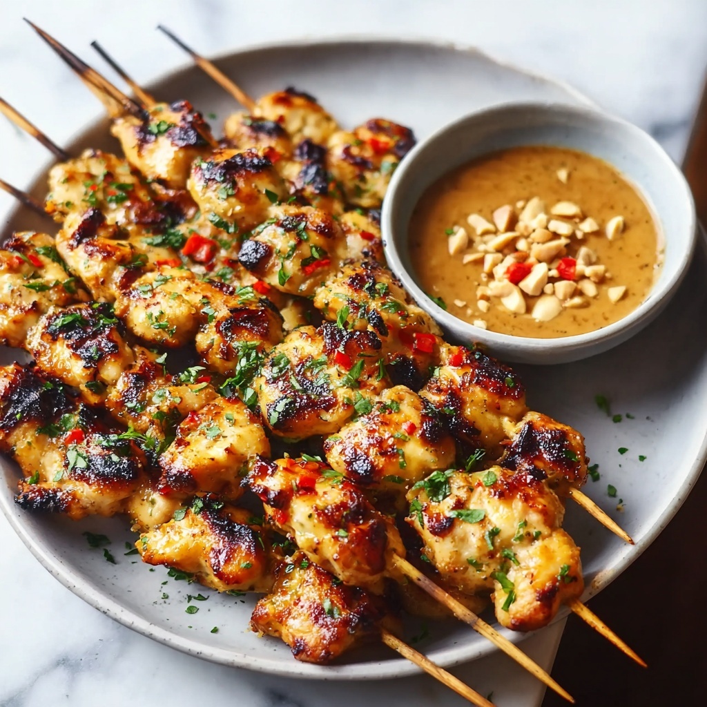 Easy Grilled Thai Chicken Skewers with Peanut Sauce Recipe - Recipe Image