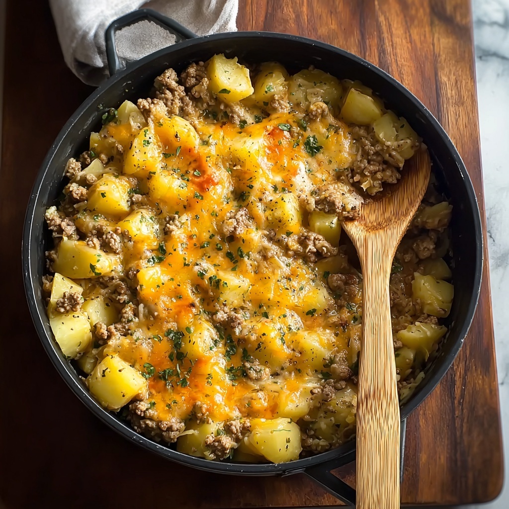 Cheesy One Pot Beef and Potatoes: A Simple Delight Recipe - Recipe Image