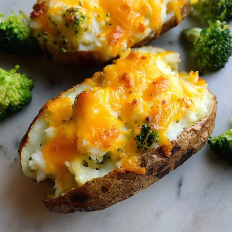 Cheesy Broccoli Twice-Baked Potatoes Recipe