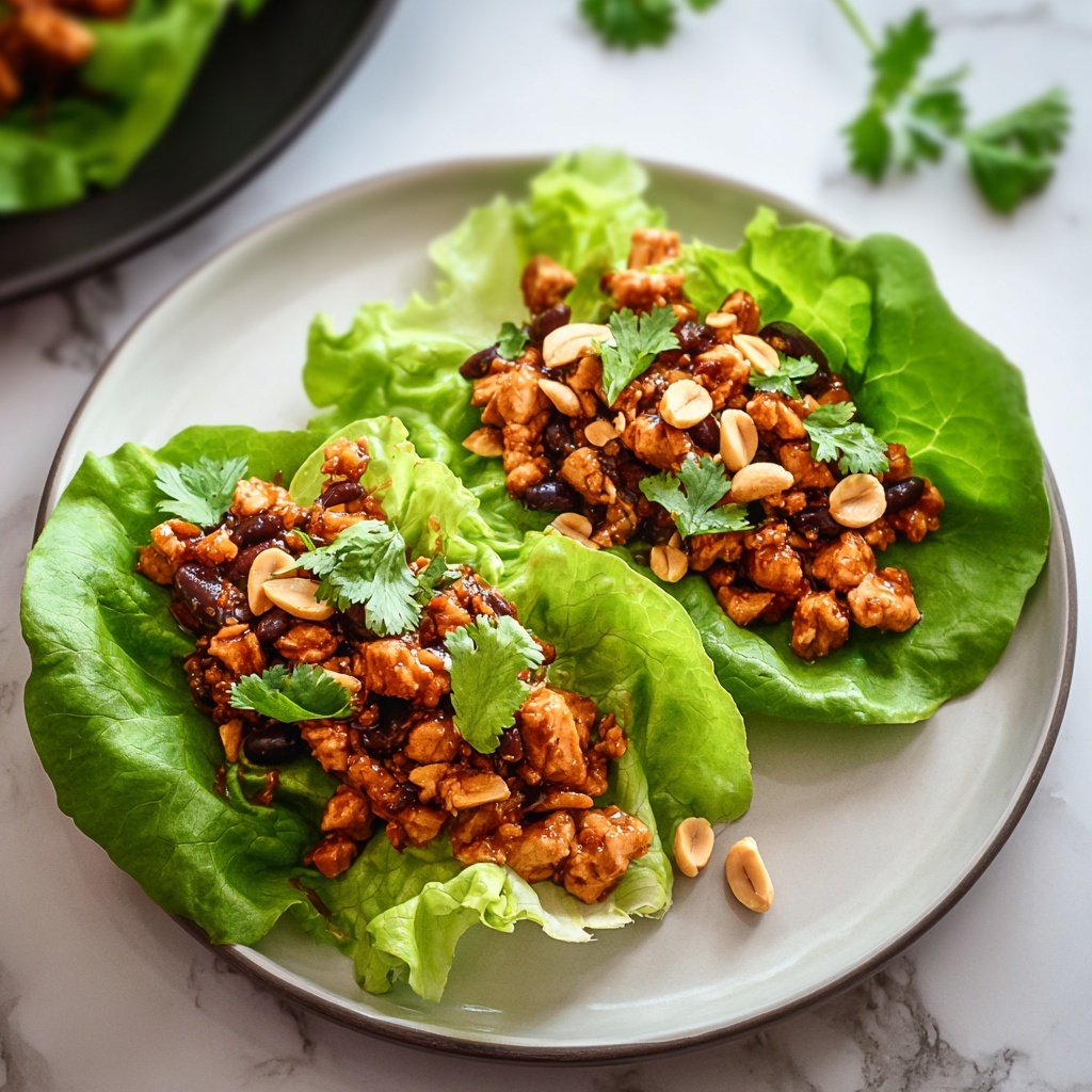 Thai Peanut Chicken Lettuce Boats Recipe - Recipe Image