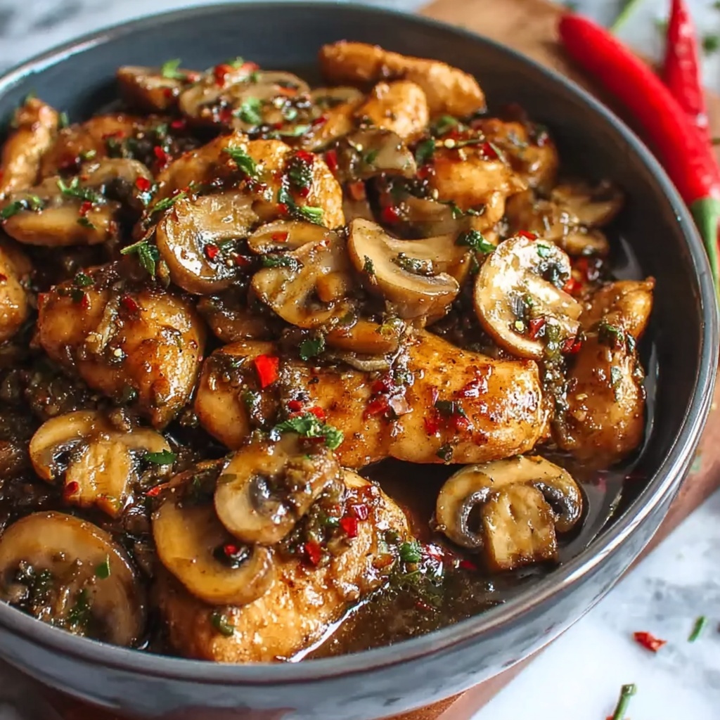Black Pepper Chicken with Mushrooms Recipe - Recipe Image