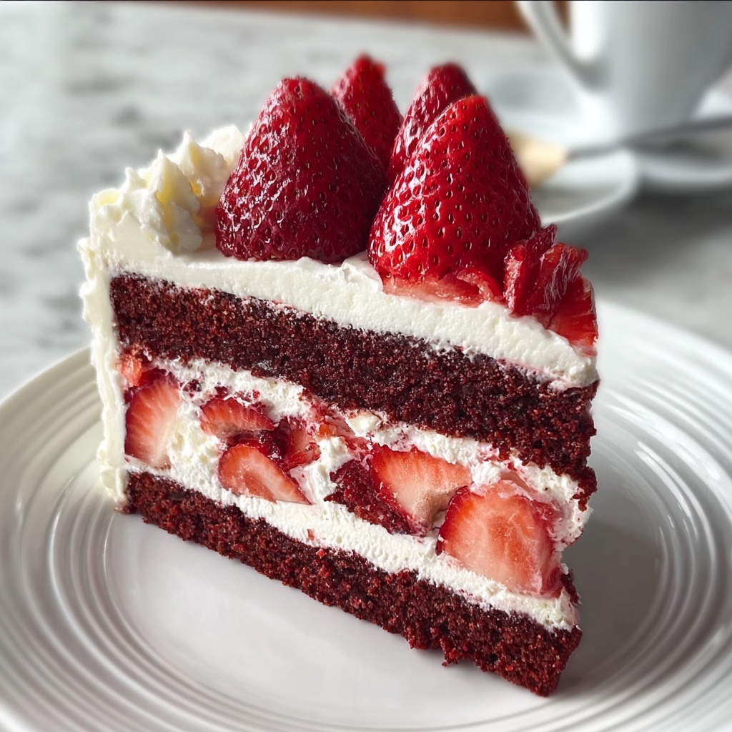 Indulgent Red Velvet Strawberry Cheesecake for Unforgettable Moments Recipe - Recipe Image