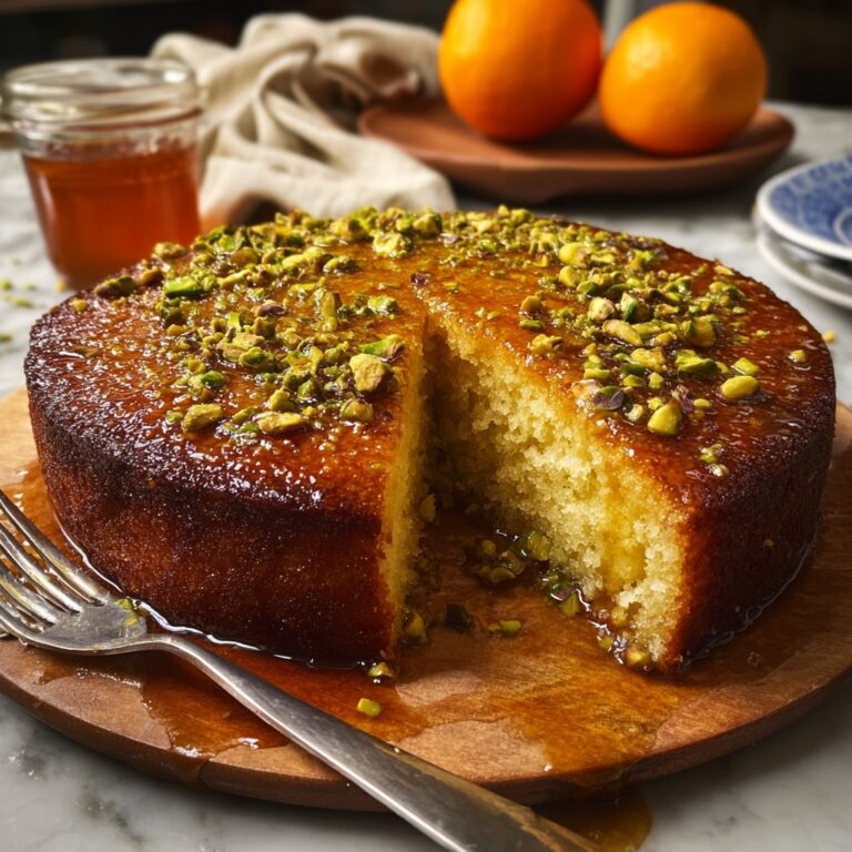 Saffron-Infused Orange and Pistachio Cake with Honey Drizzle Recipe