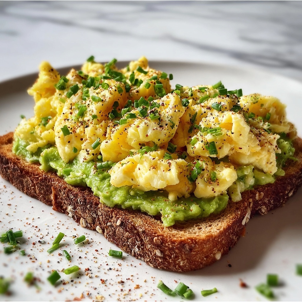 High Protein Scrambled Eggs and Avocado Toast Recipe - Recipe Image