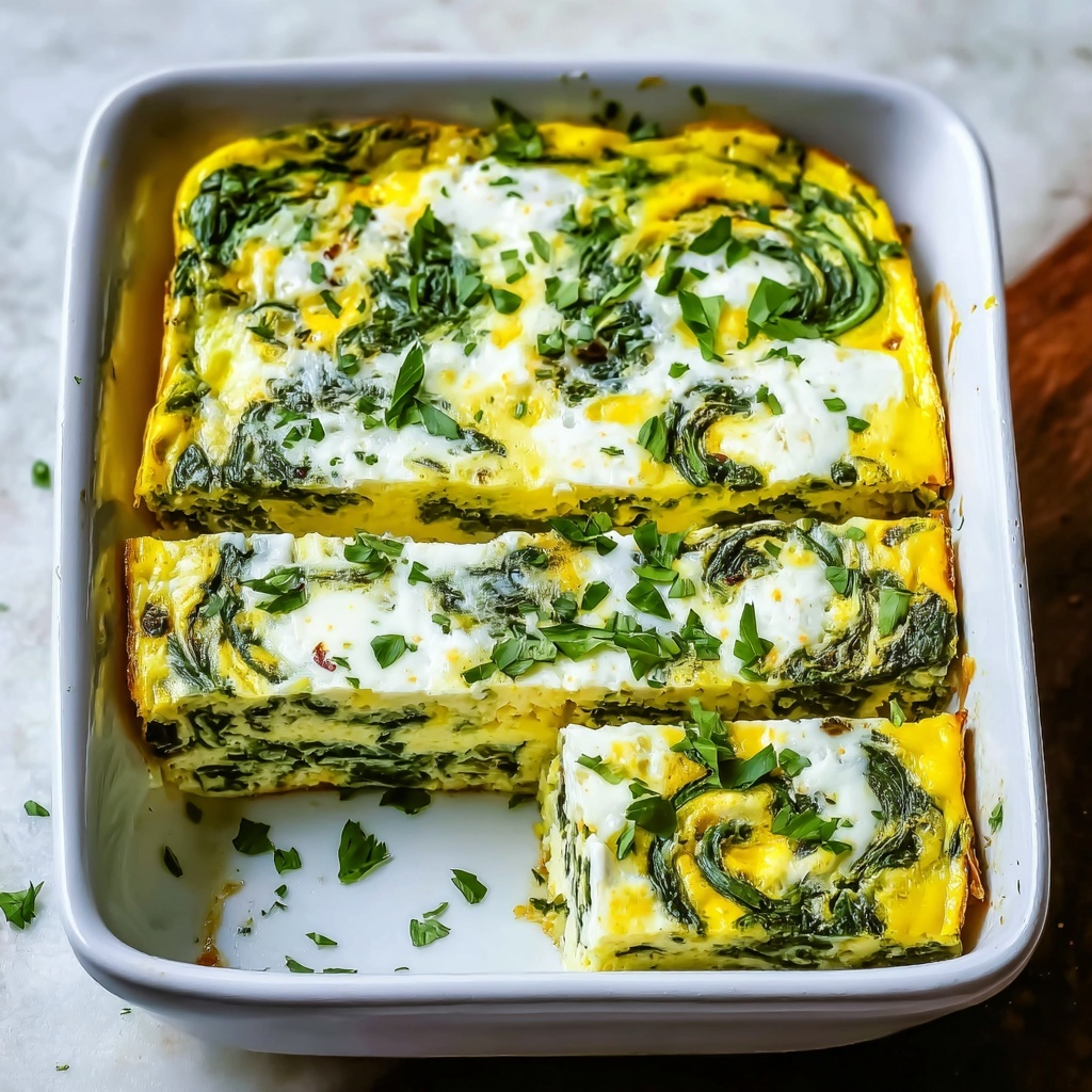 Spinach Egg Casserole for Easy Breakfast Meal Prep Recipe - Recipe Image