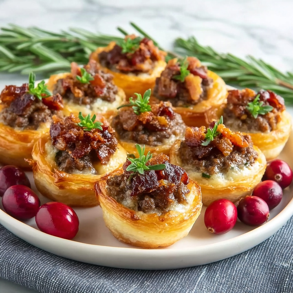 Sausage Cranberry Brie Bites Recipe - Recipe Image