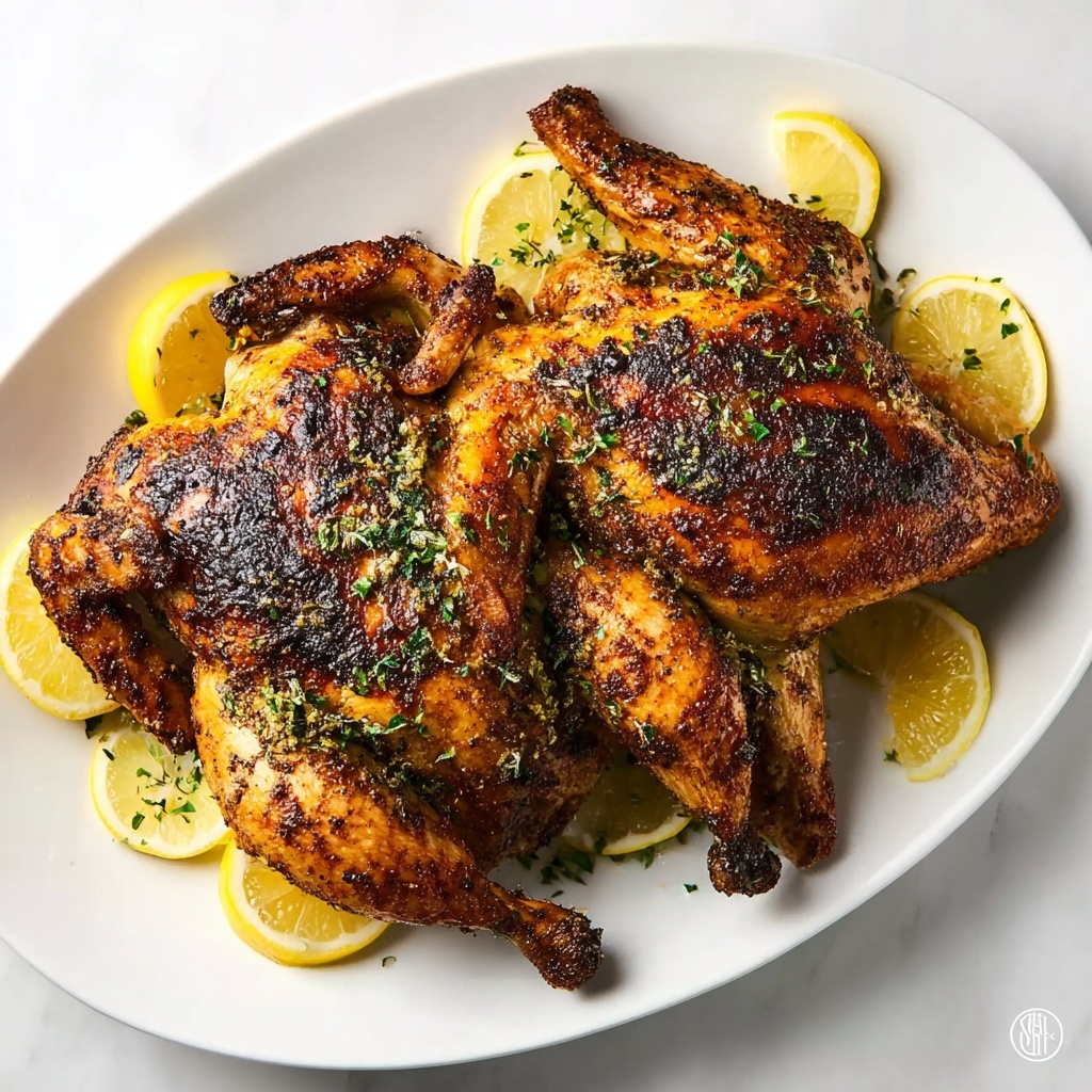 Crispy Spatchcock Chicken with Lemon and Herbs Recipe - Recipe Image