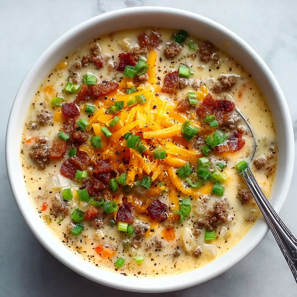 Cheeseburger Soup with Potatoes Recipe - Recipe Image