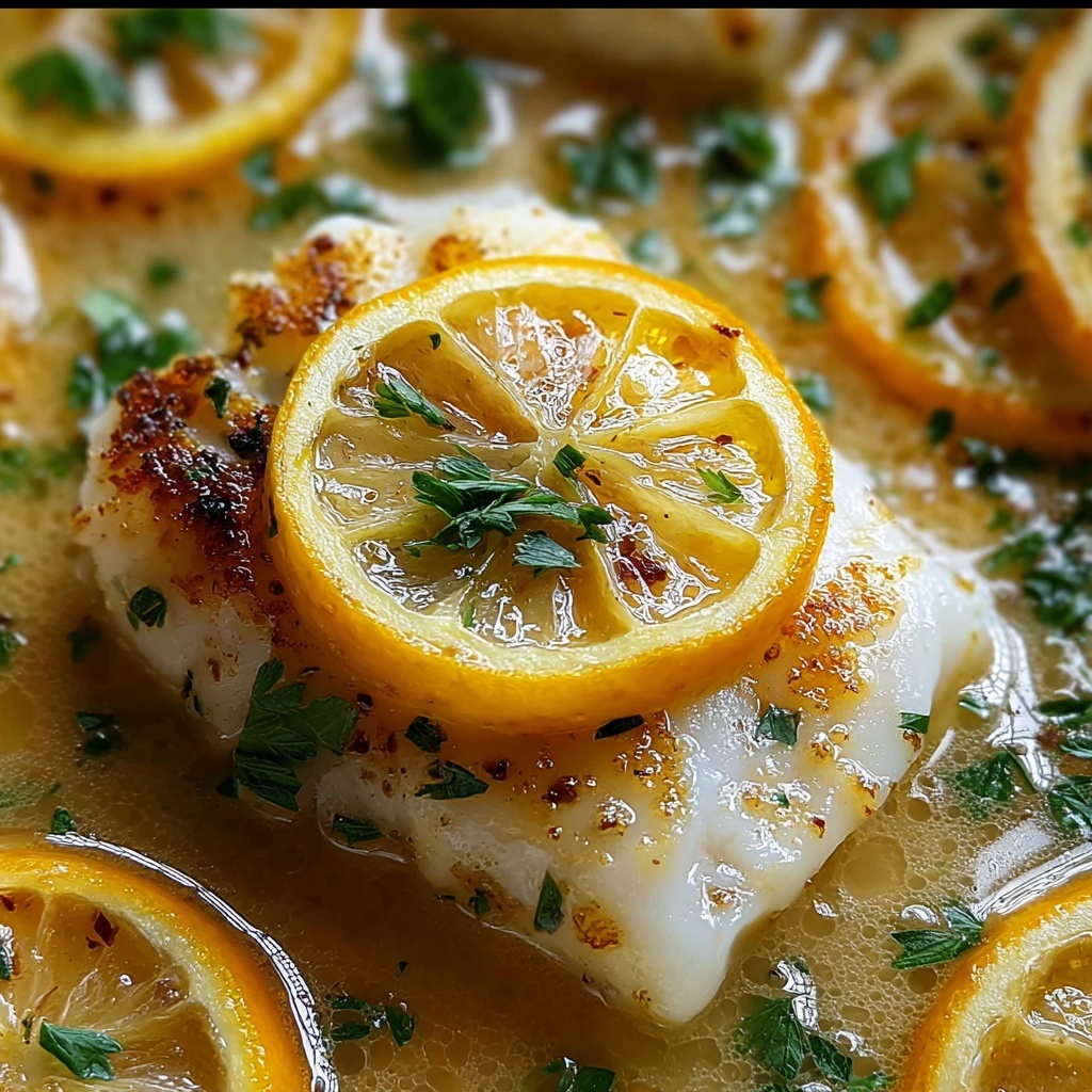 Baked Lemon-Garlic Cod with Butter Sauce Recipe - Recipe Image