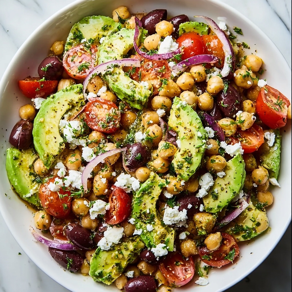 Easy Chickpea Feta Avocado Salad Recipe - Recipe Image