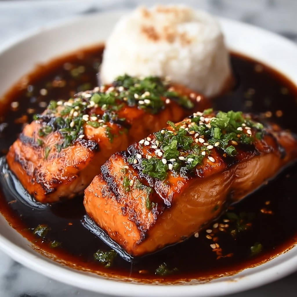 Honey Garlic Glazed Salmon with Sticky Sweet Glaze Recipe - Recipe Image