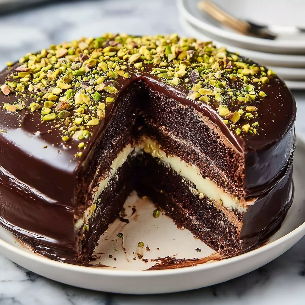 Dubai Chocolate Cake Recipe with Pistachios Recipe - Recipe Image
