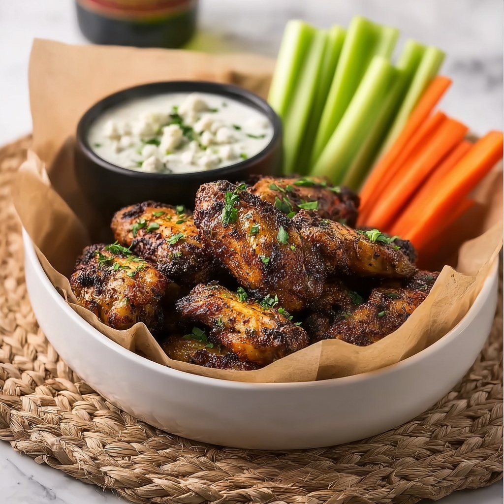 Dry Rub Baked Chicken Wings with Gorgonzola Sauce Recipe - Recipe Image