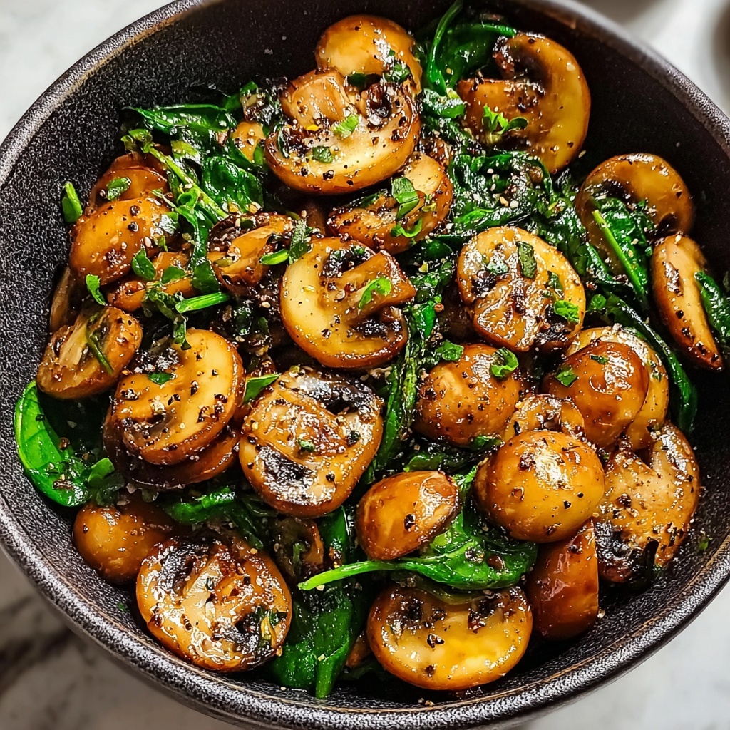 Easy Sautéed Mushrooms with Spinach Recipe - Recipe Image