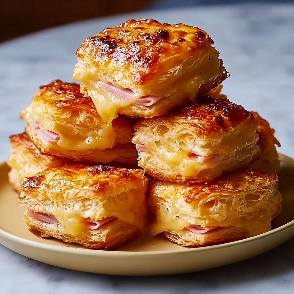Ham and Cheese Butter Swim Biscuits Recipe - Recipe Image