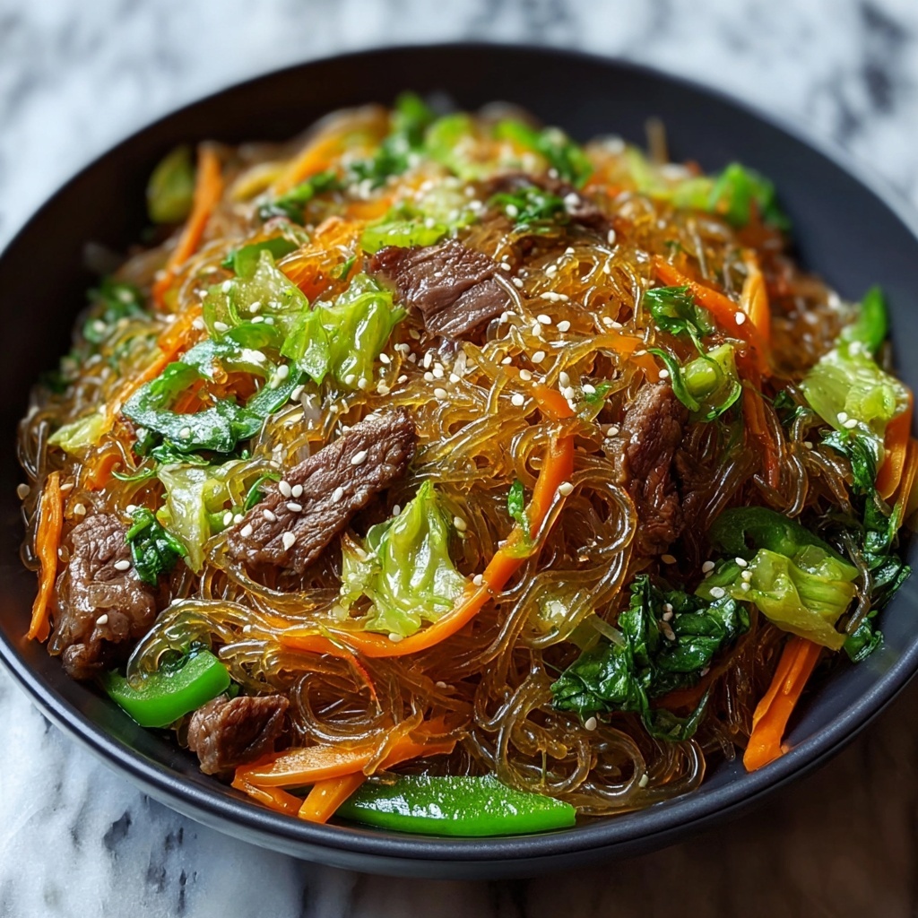 Authentic Korean Japchae Noodles Recipe - Recipe Image