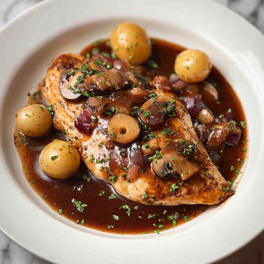 Savory Chicken with Mushrooms and Potatoes Recipe - Recipe Image