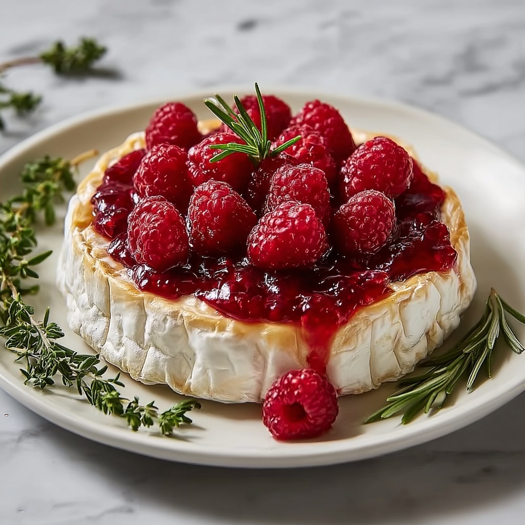 Baked Brie with Raspberry Jam for Effortless Entertaining Recipe - Recipe Image