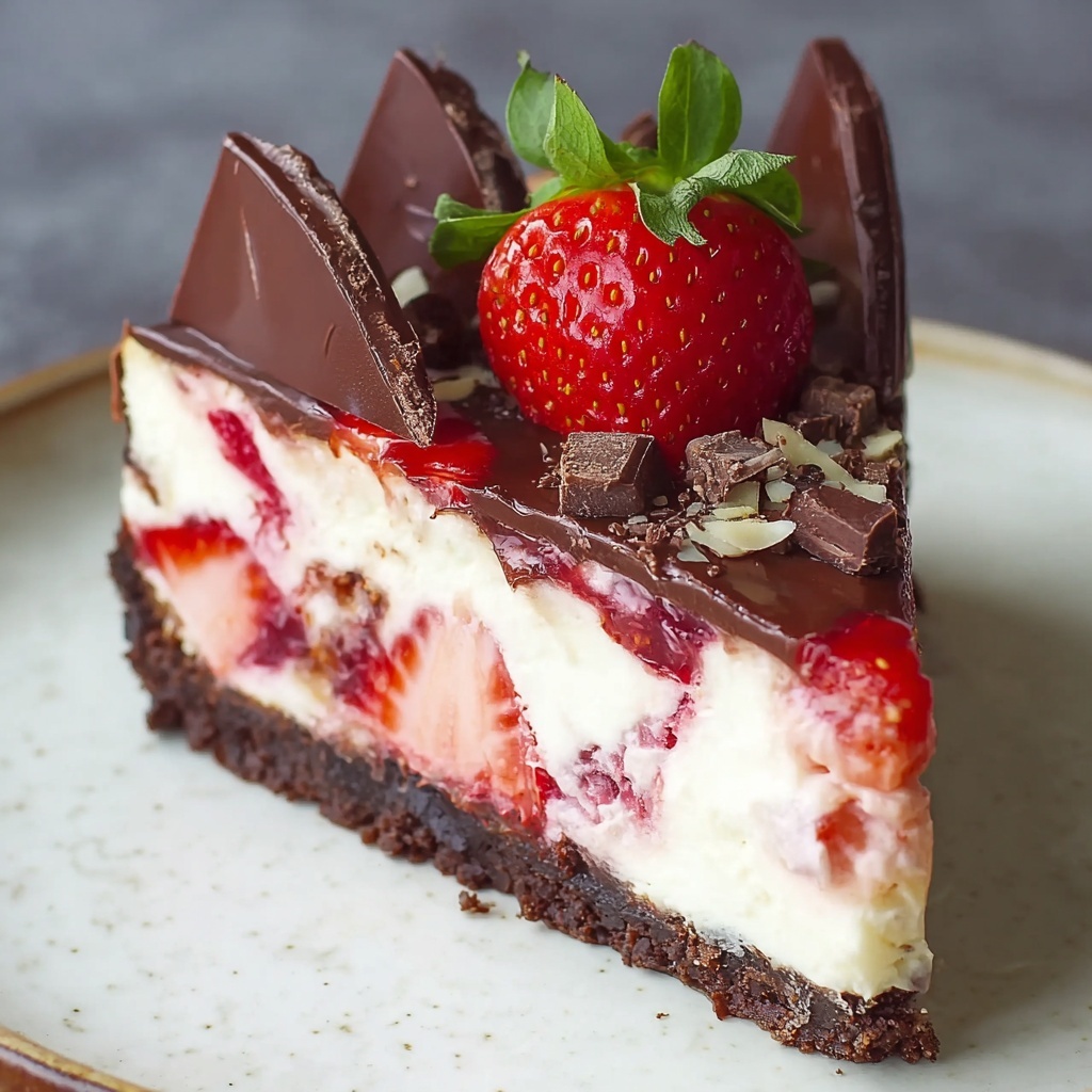 Chocolate Strawberry Swirl Cheesecake Recipe - Recipe Image
