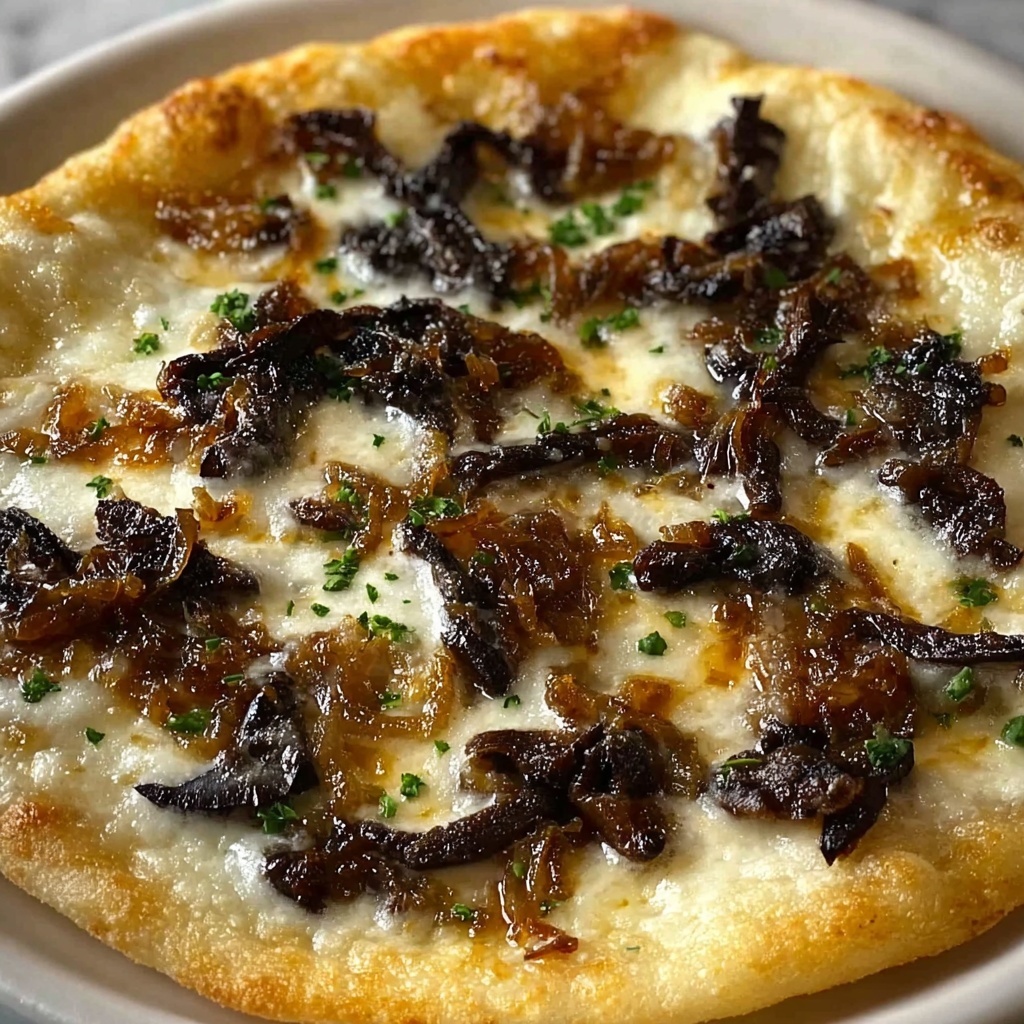 Morel Mushroom and Caramelized Onion Pizza Recipe - Recipe Image