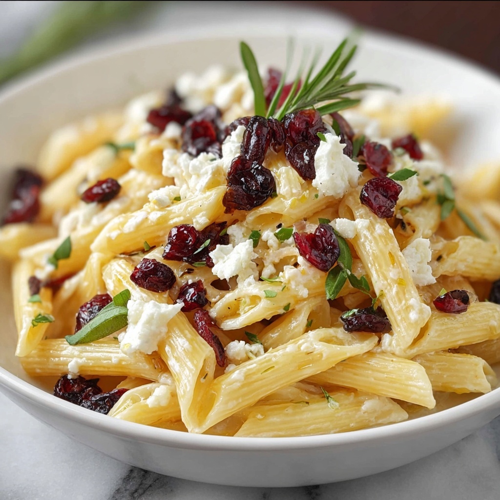 Feta & Cranberry Penne Salad with Orange Vinaigrette Recipe - Recipe Image