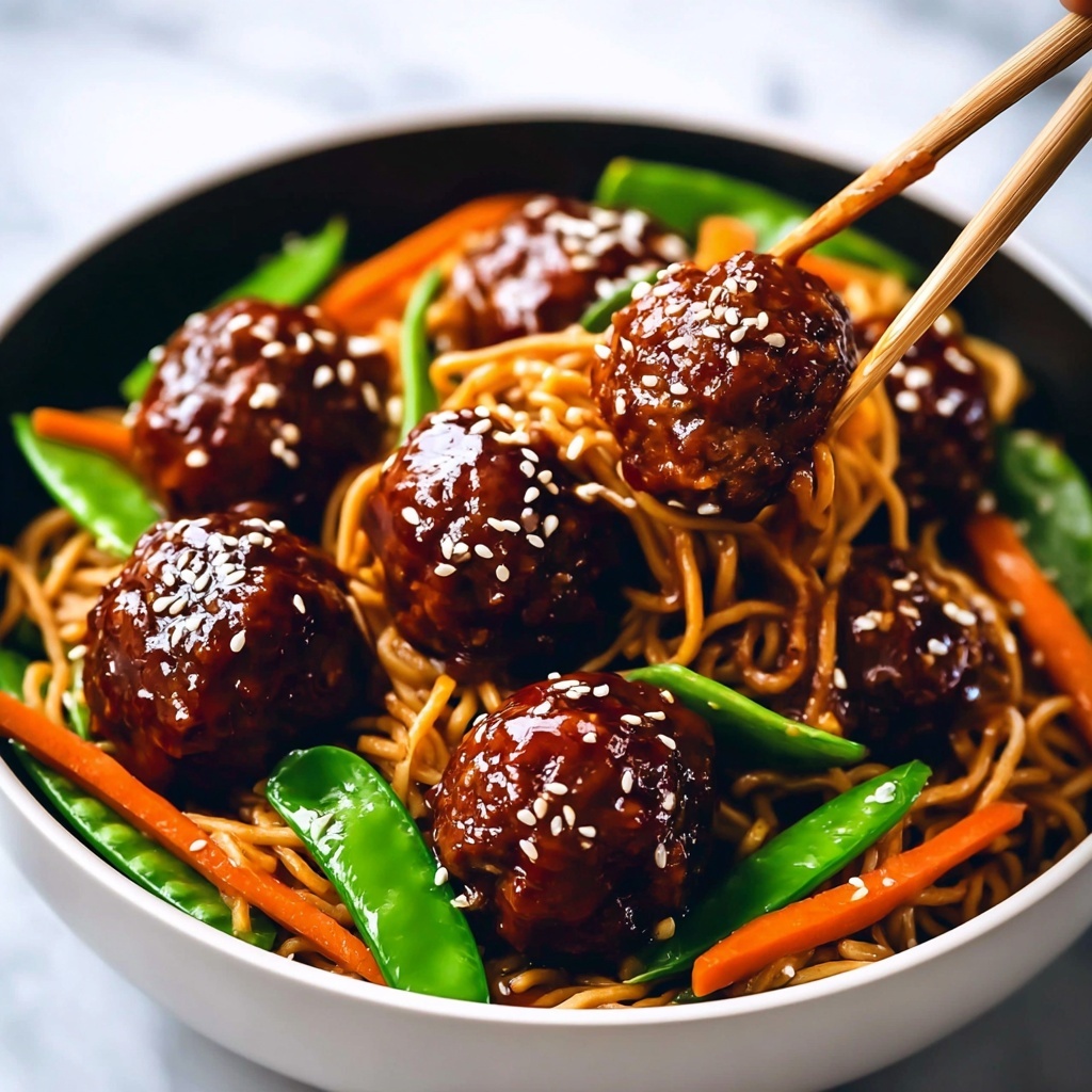 Asian Meatballs with Yakisoba Recipe - Recipe Image