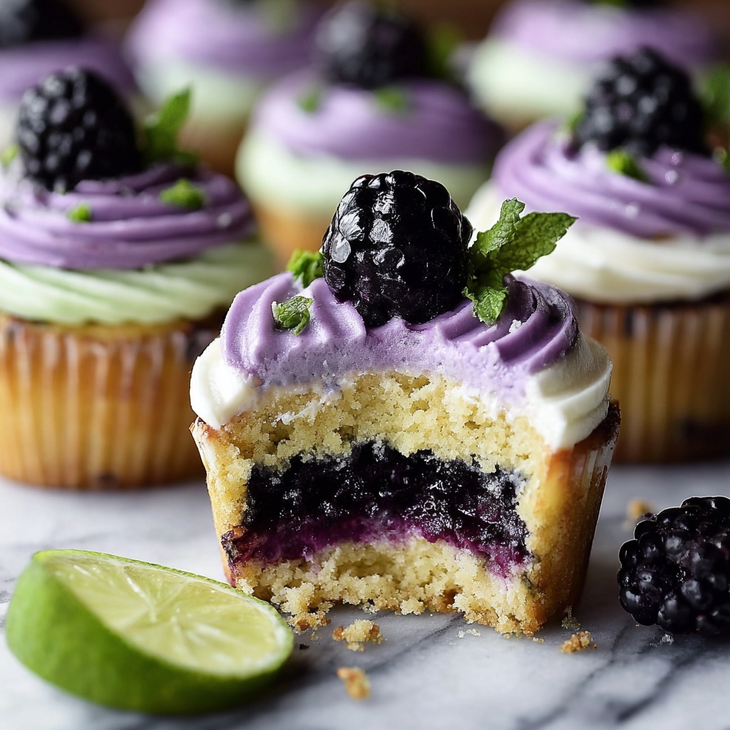 Decadent Blackberry Lime Cheesecake Cupcakes Recipe - Recipe Image