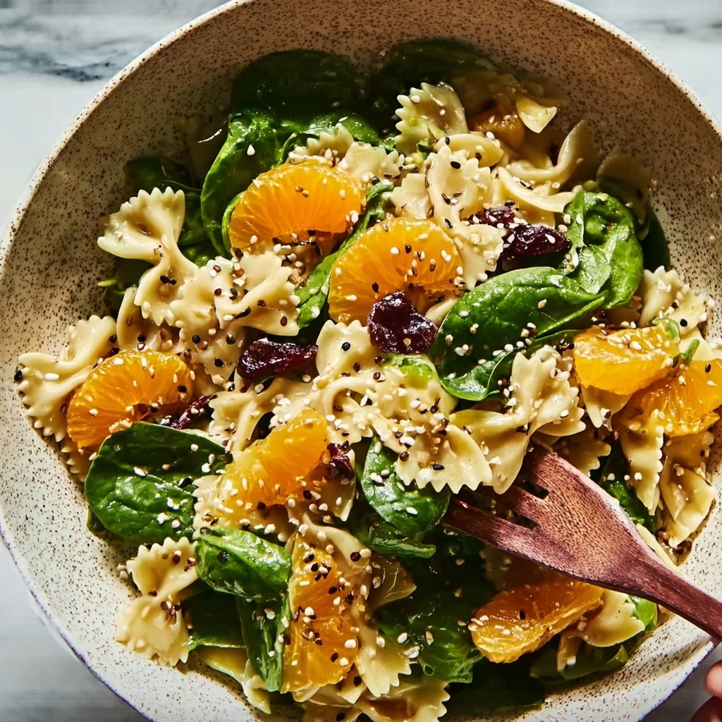 Mandarin Spinach Pasta Salad Recipe - Recipe Image