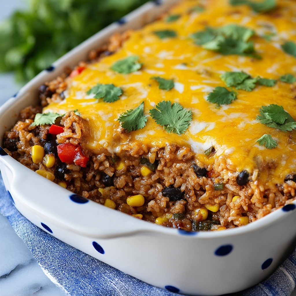 Beef Enchilada Casserole with Rice Recipe - Recipe Image