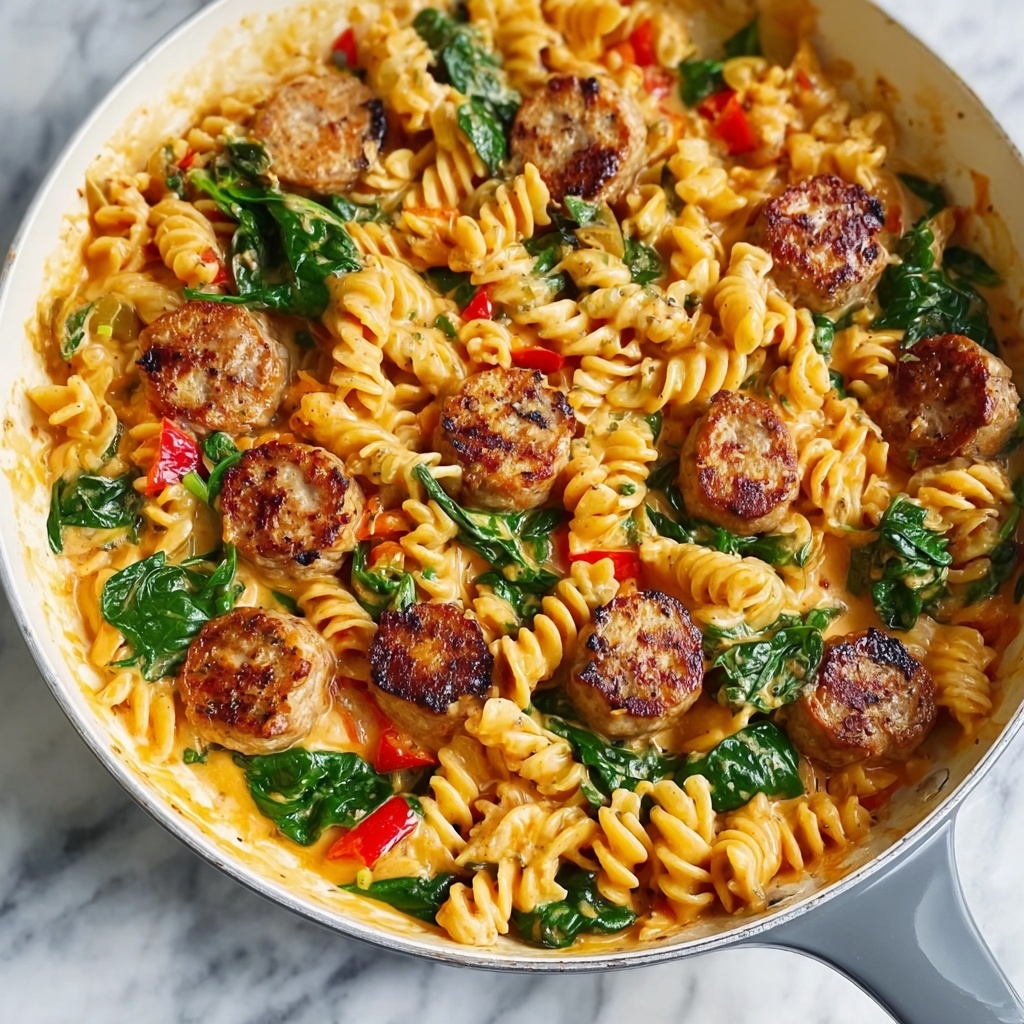 Creamy Chicken Sausage Orzo Skillet Recipe - Recipe Image