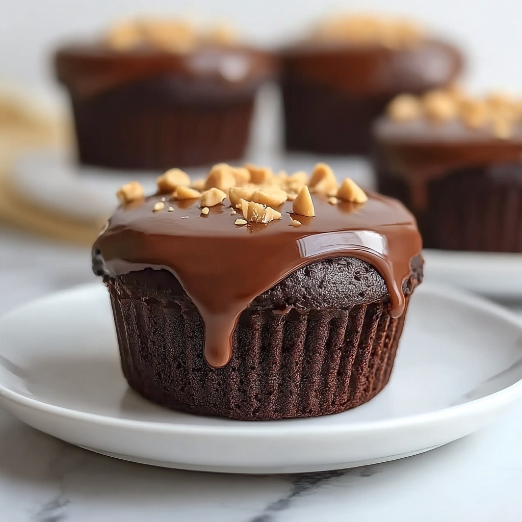 Mini Flourless Peanut Butter Chocolate Cakes Recipe - Recipe Image