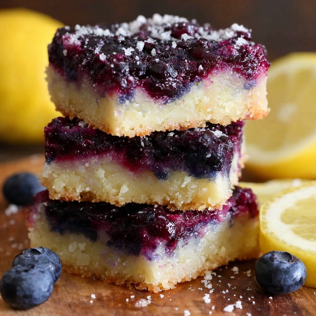 Lemon Blueberry Blondies with Blueberry Lemon Glaze Recipe - Recipe Image