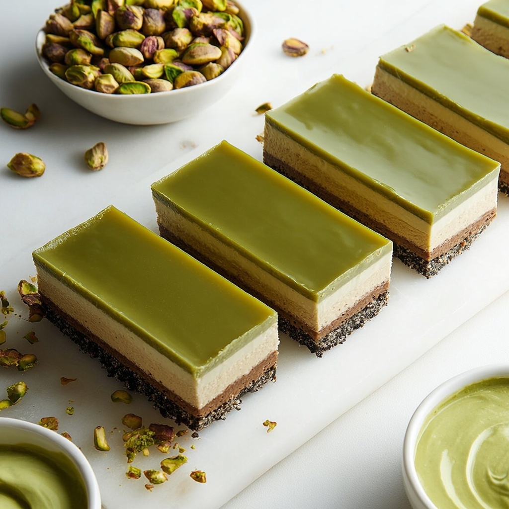 No Bake Vegan Dubai Cheesecake Bars Recipe - Recipe Image