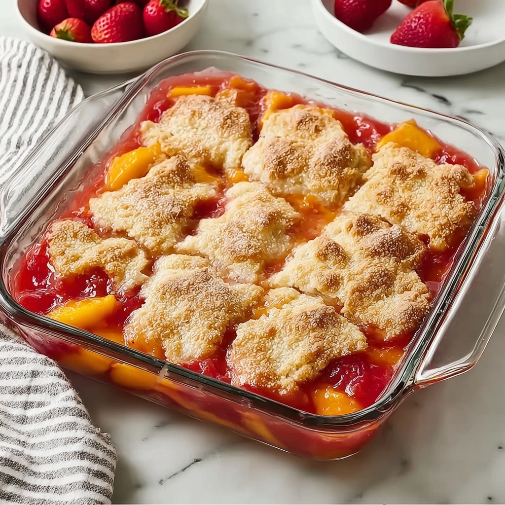 Homemade Strawberry Peach Cobbler Recipe - Recipe Image
