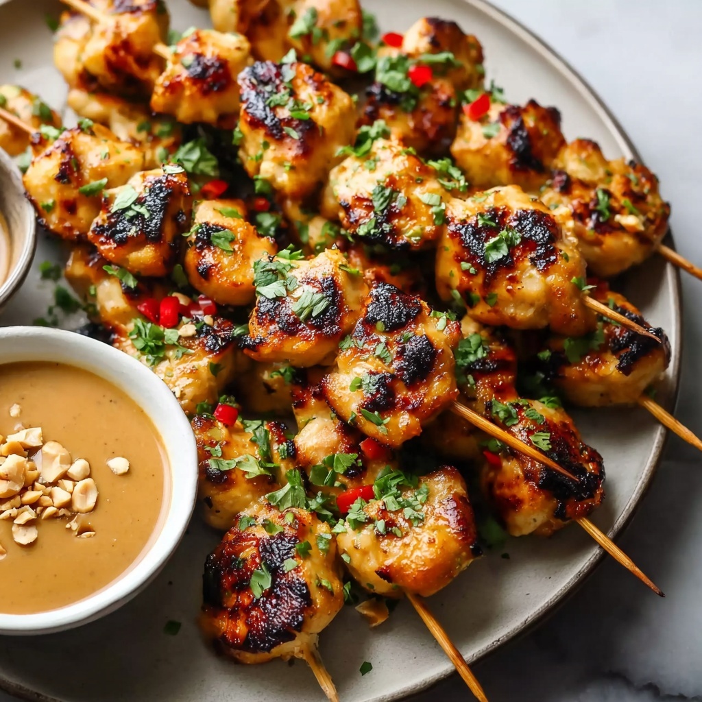 Easy Grilled Thai Chicken Skewers with Peanut Sauce Recipe - Recipe Image