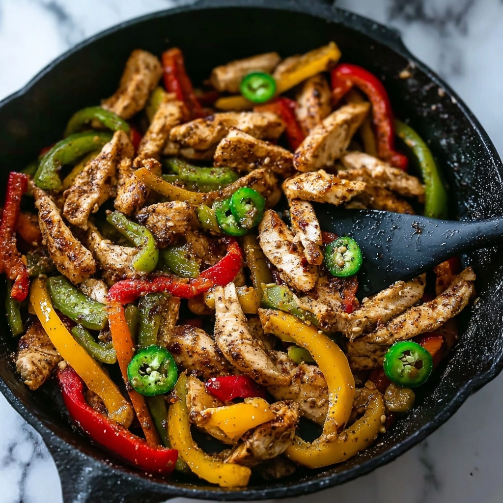 Skillet Chicken Fajitas with Creamy Jalapeño Verde Sauce Recipe - Recipe Image
