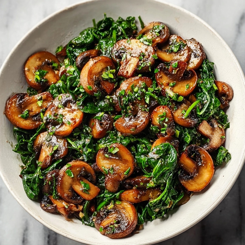 Easy Sautéed Mushrooms with Spinach for Quick Meals Recipe - Recipe Image