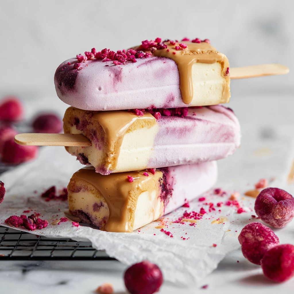 Vegan Raspberry Almond Magnum Ice Creams Recipe - Recipe Image