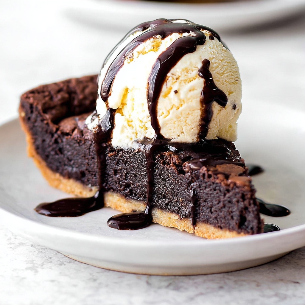 Chocolate Brownie Pie with a Rich Cocoa Filling Recipe - Recipe Image