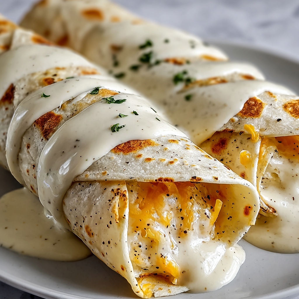 Cheesy Chicken Alfredo Wraps Recipe - Recipe Image