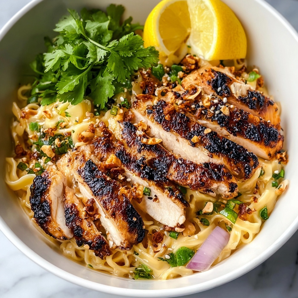 Lemon Garlic Chicken Noodle Bowl Recipe - Recipe Image