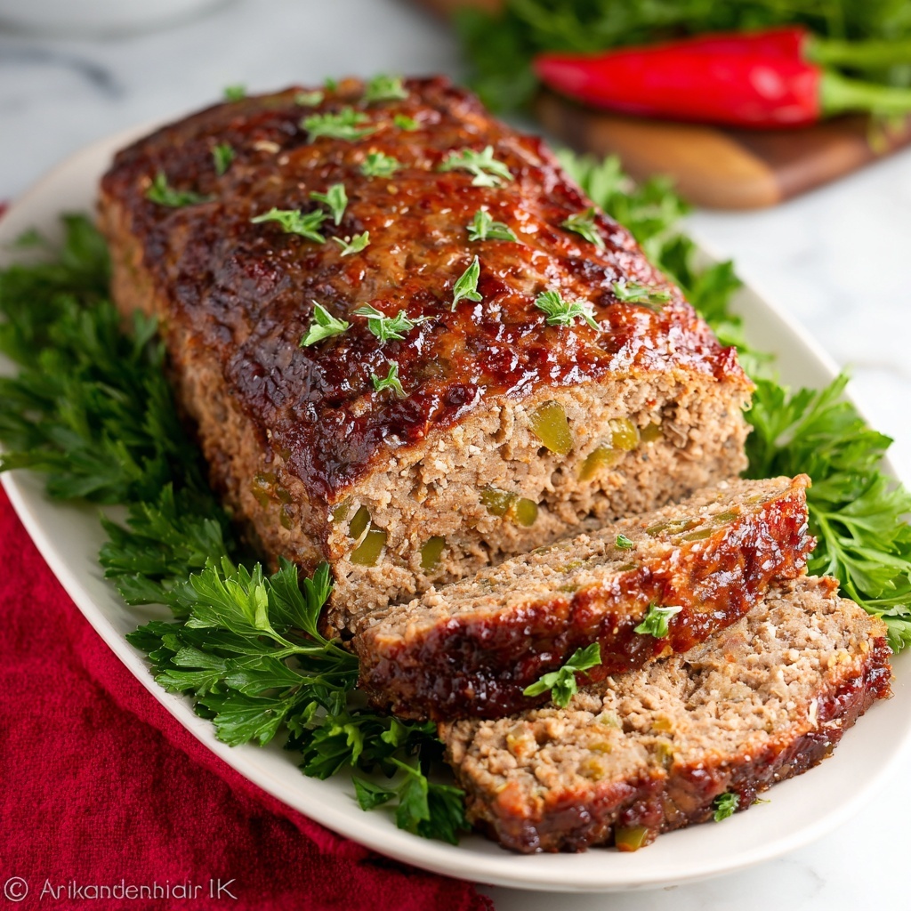Turkey Stuffing Meatloaf with Sweet Glaze Recipe - Recipe Image