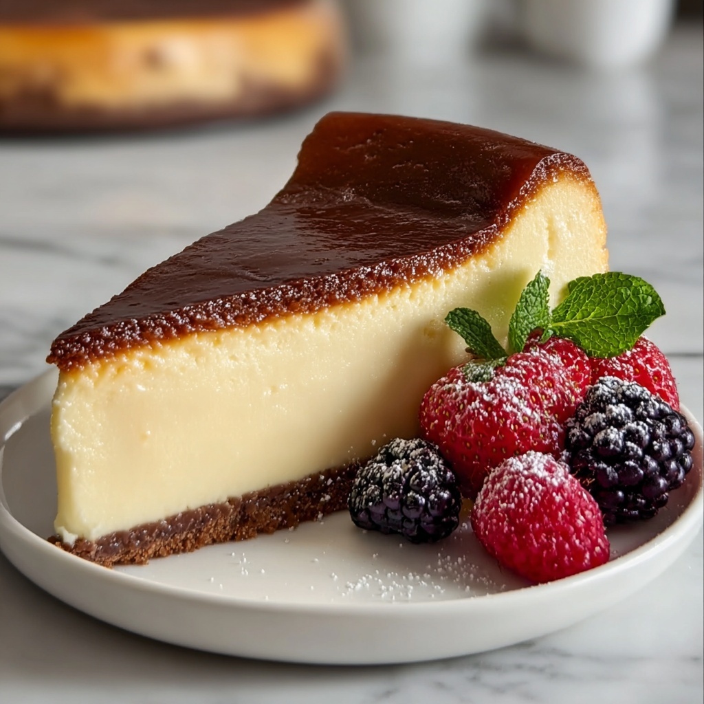 Creamy Burnt Basque Cheesecake Recipe - Recipe Image