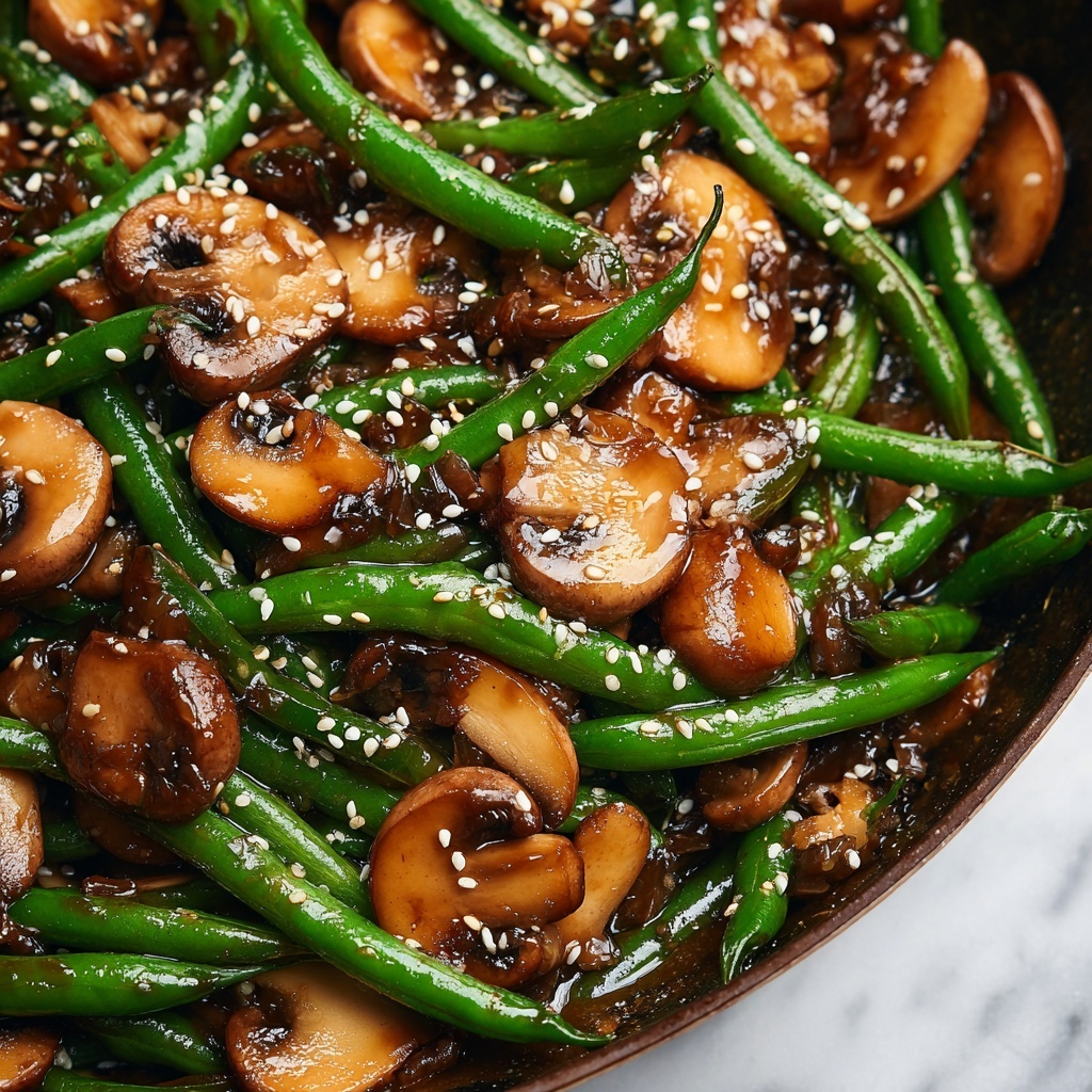 Teriyaki Green Beans with Mushrooms and Shallots Recipe - Recipe Image