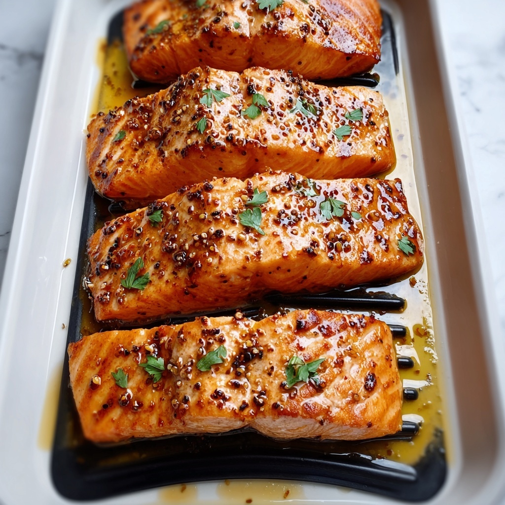Air Fryer Honey Mustard Glazed Salmon Recipe - Recipe Image